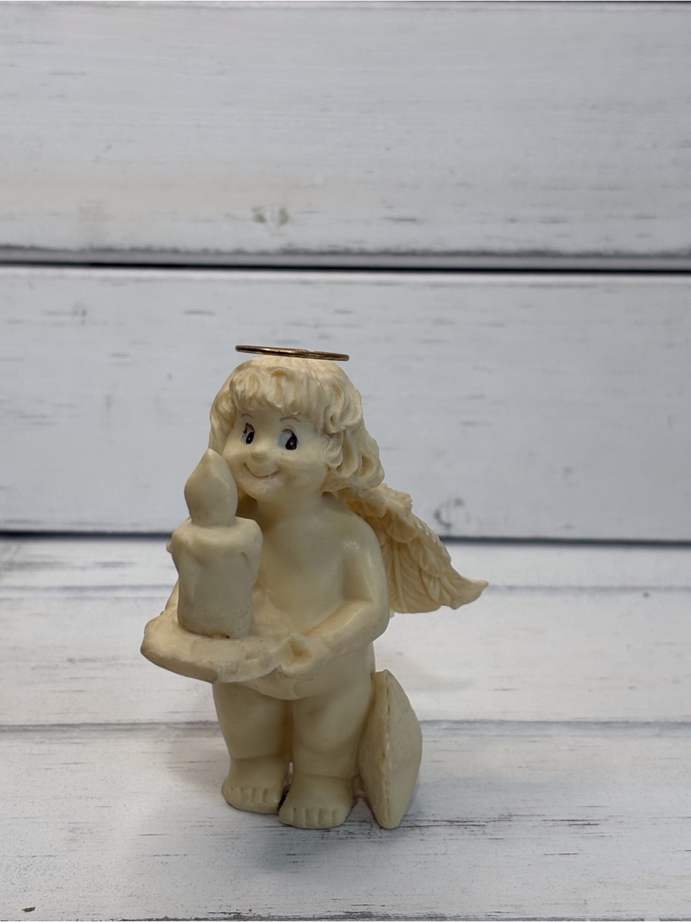 (223)Vintage Cream Angel Figurine